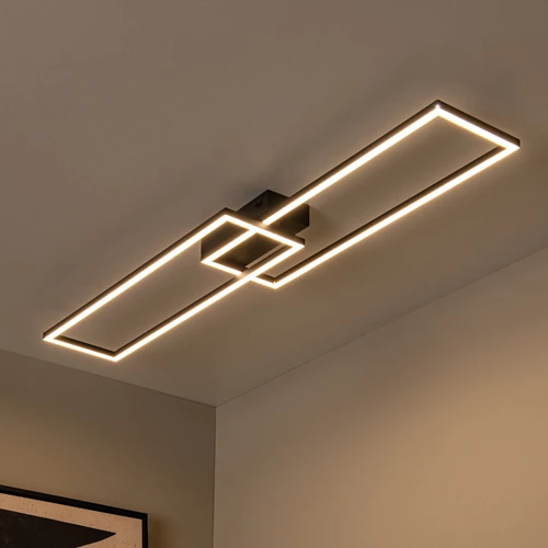Lucide ARIANNE - Plafonnière - LED - CCT - 1x23W 2700K/4000K - Zwart - sfeer 1
